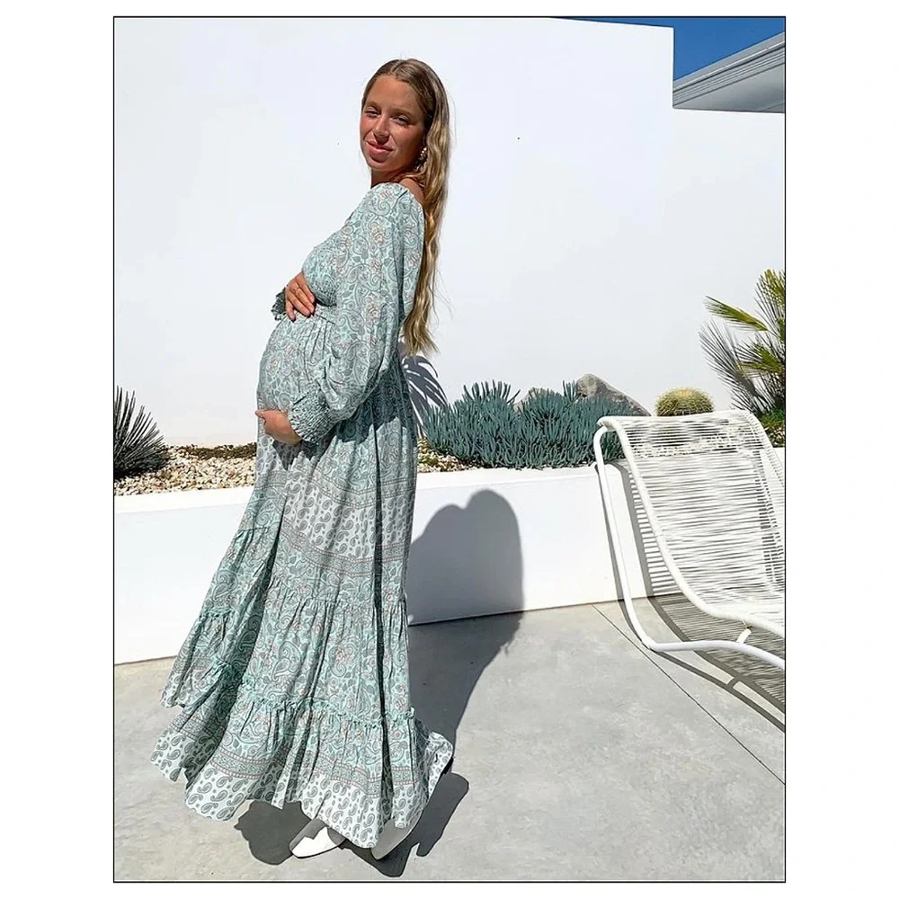 Jaase Mint Green Aquarius Boho Maxi Dress size L